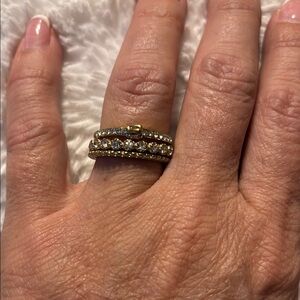 Gold Women's 3 Stack Ring set Sz 8